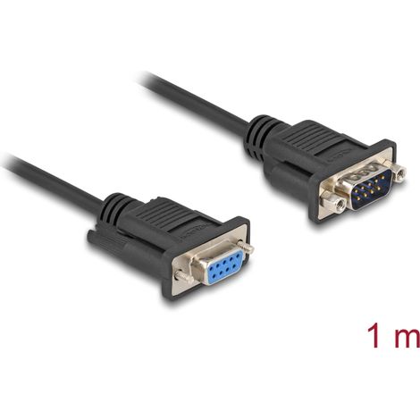 Delock Cable serie RS-232 D-Sub9 macho a hembra 1 m