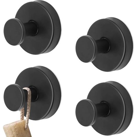 Lot de 4 Crochet Ventouse Acier Inoxydable Charge 22kg Sans Percage Pour Salle De Bain Cuisine (1/5)