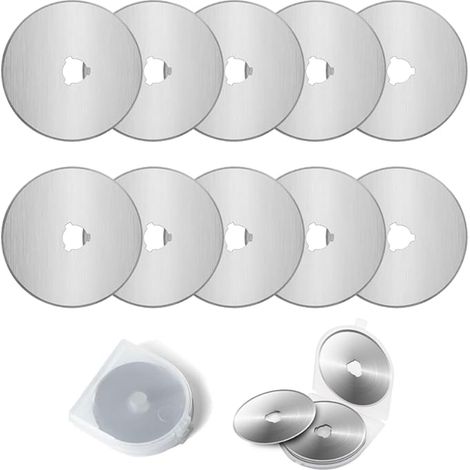 Lames pour Cutter Rotatif de 45 mm, Coupe Rondes en Acier, avec Étui de Rangement, Tissu Cuir Papier (1/5)
