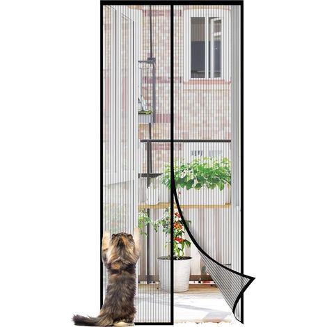 200x220cm Ligne de Pêche Porte Moustiquaire Magnétique, Rideau magnétique anti-insectes, Ouverture et Fermeure Silencieuses, Facile à Apposer et à Assembler, Non Besoin de Perçage (1/5)