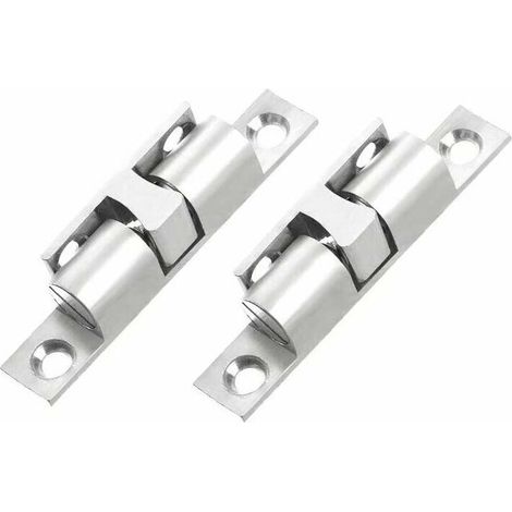 VURAHOME - Loqueteau à Billes Cuivre Rouleau Loqueteau Fermeture Loqueteau à Double Bille avec vis pour Fermeture de Placard et Meuble - argent (2 Pièces, 70mm) (1/5)