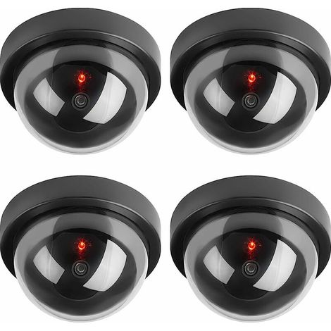 Dummy-Kameras mit Solarpanel, gefälschte Sicherheits-CCTV-Kamera mit LED-Licht für den Innen- und Außenbereich (4er-Pack, Silber) (1/5)