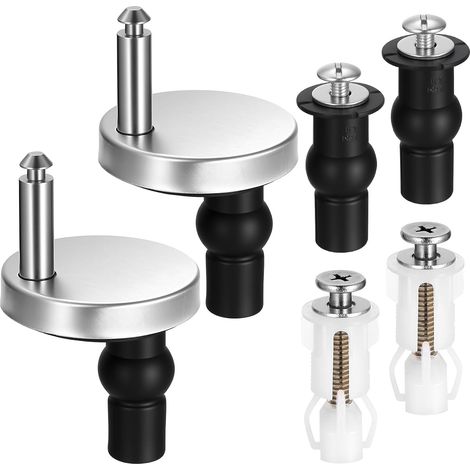 1 Pair of Toilet Seat Hinged Fasteners Toilet Seat Fasteners Universal Replacement Kit Expansion Screws for Toilet Seat Blind Holes Toilet Seat Hinges (1/5)