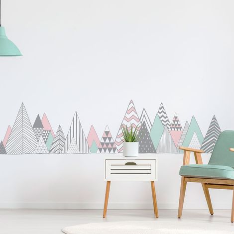Stickers muraux - Décoration chambre salon - Autocollant Sticker mural géant montagnes scandinaves VIRUNGA - 40x60cm (1/5)