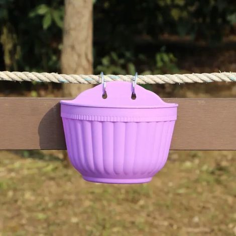 1 jardinière murale pour décoration de jardin extérieur, balcon, violet, 21 cm