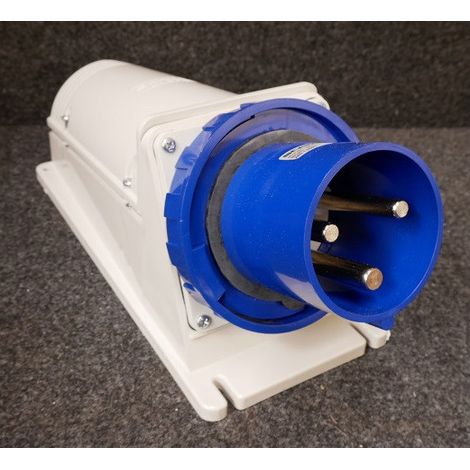 Prise socle saillie 2P+T 125A mâle bleu 200-250V 50/60Hz 6h étanche IP67 OPTIMA (1/3)