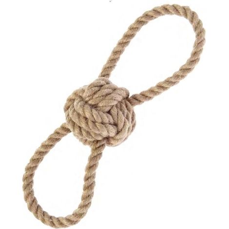 SMALL 25 CM: Gioco corda palla con maniglie in canapa naturale per cani