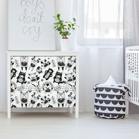 Sticker meuble enfant animaux des bois scandinaves 40 x 60 cm (1/5)