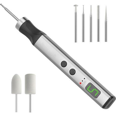 Mini cordless rotary tool, USB rechargeable grinding pen set for electronic repair, cutting, engraving, drilling, polishing, 5 adjustable speeds (1/5)
