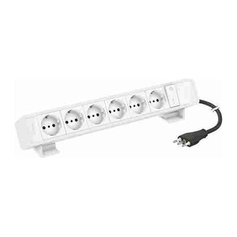 BTI1508664W Multiprese per scrivania equipaggiate con prese e interrutore bipolare MatixGO - 12 moduli - Finitura coperchio: bianco