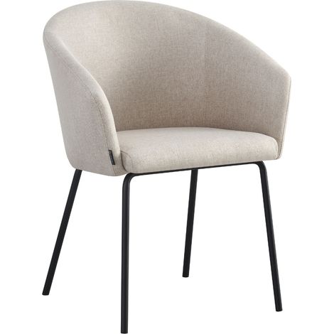 Chaise rembourrée NUVIO, tissu beige (1/5)