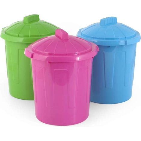 Bidone Pattumiera con Coperchio - Assortiti - 8 l
