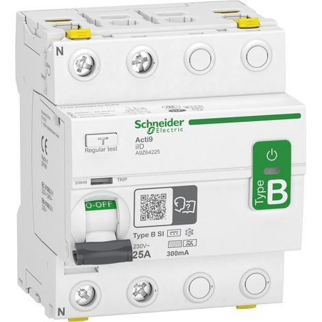 Acti9 iID - interrupteur différentiel - 2P - 25A - 300mA - type B - SI - 400V (1/2)