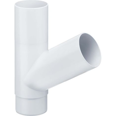 INEFA Abzweiger Fallrohr 60 Grad, PVC Zubehör Fallrohr Kunststoff, einfache Steckmontage, Made in Germany - DN75/75 Weiß