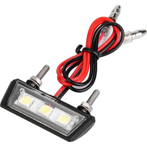 Feu LED Blanc 12V Imperméable Adaptable pour Plaque Minéralogique Moto (1/5)