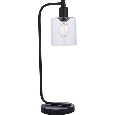 Lampada da tavolo completa nero opaco, vetro trasparente (1/5)
