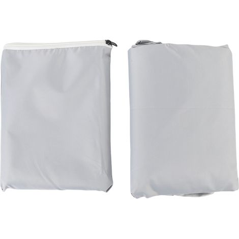 Housse fourre-tout IBC avec fermeture éclair, tissu Oxford 420D, protection pour réservoir d'eau d'extérieur, coupe-vent, argent 120x100x116cm / 47.2x39.4x45.7in