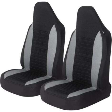 [JAMAIS UTILISÉ] Housses de siège avant de voiture, 2 pièces, protections de siège de voiture universelles pour voitures, camions, SUV, gris (1/4)