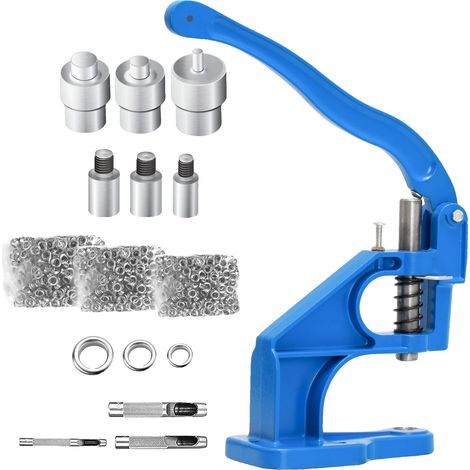 Kit de presse manuelle pour œillets, presse à œillets avec 3 matrices et 1500 œillets, outil de perforation de haute précision (1/5)
