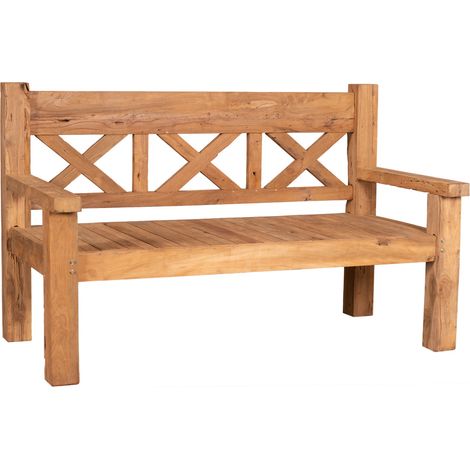 deVries Gartenbank ""WOODIE"" Rustique 160 aus Teakholz Holzbank 163 x 82 x 99 cm