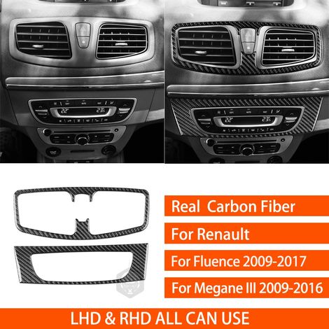 -20 Convient pour Renault Fluence Megane 3 RS 2009-2017 Stickers en véritable fibre de carbone Autoradio AC/CD Levier de vitesses Panneau de porte Accessoires de garniture automobile (1/4)