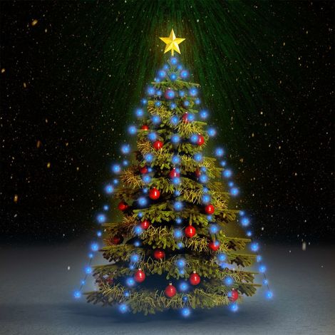 Guirlande lumineuse d'arbre de Noël 210 LED-Décoration de Fête pour Noël Bleu 210 cm 143207 (1/5)