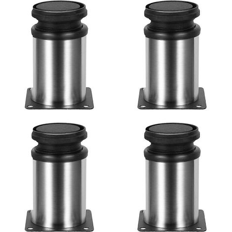 Pieds de meuble en acier inoxydable, réglables, ensemble de 4 pièces. (1/5)