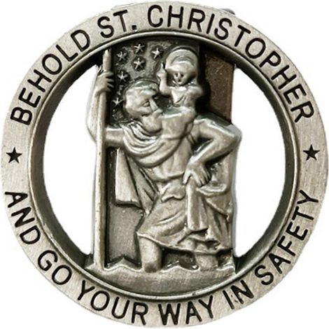 Visierclip mit dem Heiligen Christophorus, Autozubehör, katholische Dekorationen