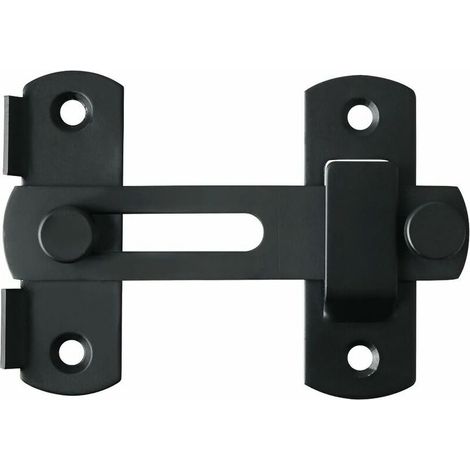 Verrou de Porte Coulissante Serrure de Porte Loquet à Bascule Boulon de Verrouillage de Boucle avec Vis pour Porte, Fenêtre, Placard et Jardin, Finition Noir Mat en Acier Inoxydable, EMS9001-B (1/5)