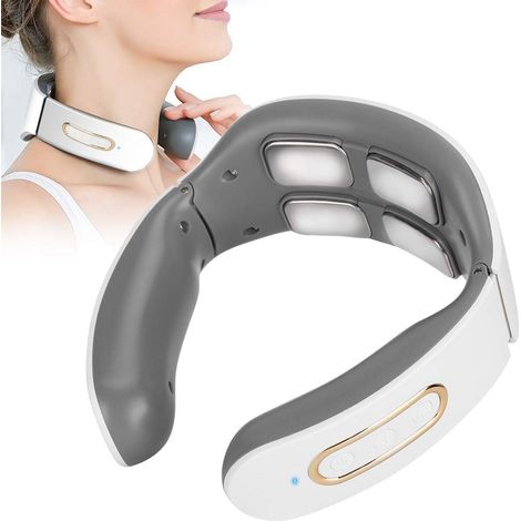 Cervical Massager, 6 Modes, 9 Levels, Intelligent Electric Neck Massager, Pulse Massage on 4 Heads and Constant Temperature Heating Function for Neck Pain Relief