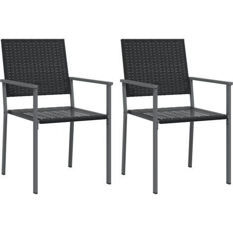 Maison Exclusive - Chaises de jardin lot de 2 noir 54x62,5x89 cm résine tressée (1/5)
