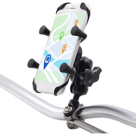 360° drehbare Handyhalterung aus Aluminiumlegierung für Motorräder und Fahrräder, Lenkerhalterung, robuste und verstellbare Basis (1/5)