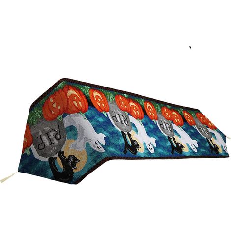 Chemin de table en coton et lin pour décorations d'Halloween, table à manger, 33 x 180 cm (1/5)