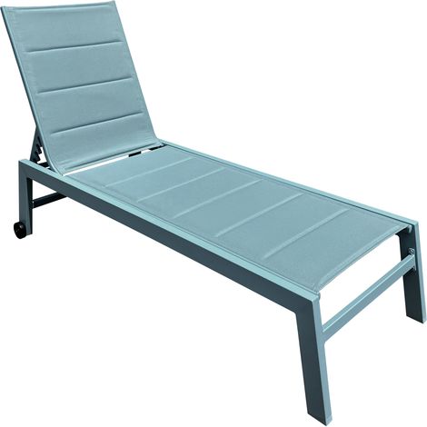 Sonnenliege BARBADOS aus hellblauem Textilene - hellblaues Aluminium