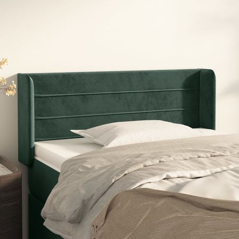 Cabecero de terciopelo verde oscuro 103x16x78/88 cm vidaXL (1/5)