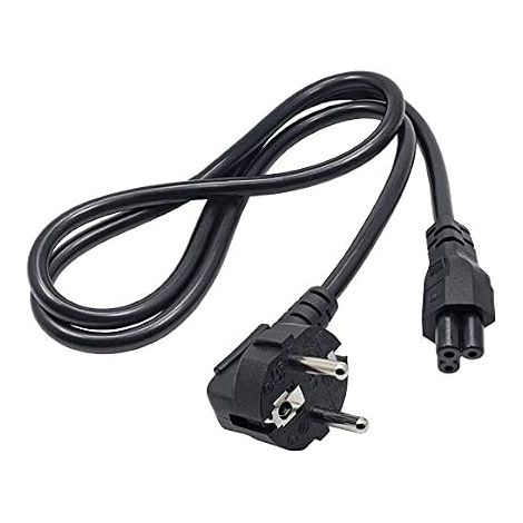 Câble d'alimentation de 1,5M Câble d'alimentation avec prise de contact de protection Type F (CEE 7/4) à 90° vers prise IEC C5 2,5 Amp Accouplement en forme de trèfle pour écran TV, moniteur (1/5)