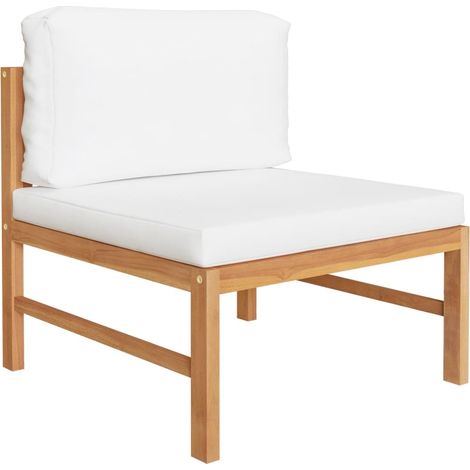 Maison Exclusive - Set Divani Giardino 3 pz Cuscini Crema in Legno di Teak (1/5)