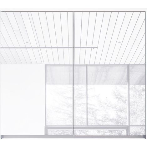 BERNSTEIN - Armario con espejo MFC 2 puertas con espejo, LED, toma de corriente interior y 2 estantes de cristal - 80x71x19cm (LaxAlxPr) - VARO