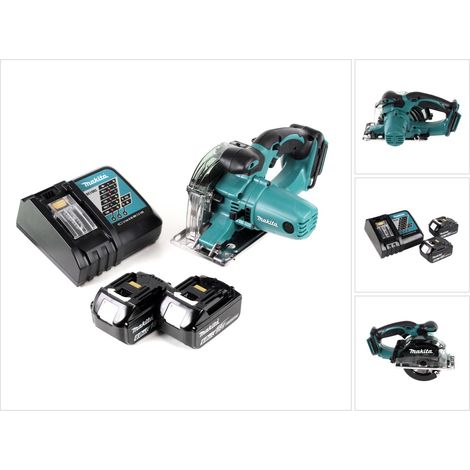 Makita DCS 552 RG 18 V sans fil scie circulaire manuelle pour métaux 136 mm + 2x 6,0 Ah batterie et chargeur + lame de scie et lunettes de protection (1/5)