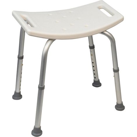 Tabouret de douche incurvé Jill blanc - 29 cm - Blanc (1/5)