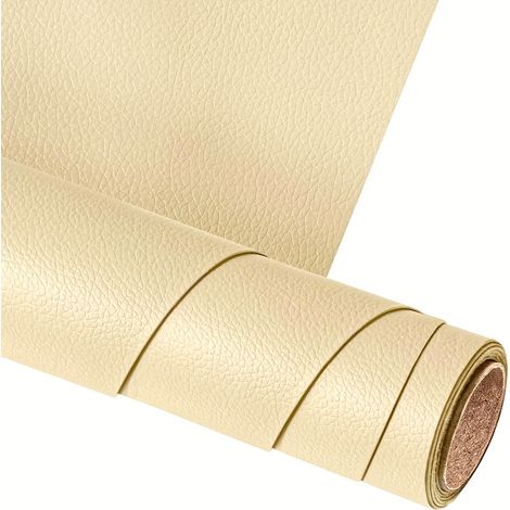 Patch de Réparation en Cuir, Patch Réparation Simili Cuir Autocollant 21x28cm Beige jaune Cuir Autocollant, Auto-adhésif Patch Réparation Cuir pour Sofás, Asientos de Coche, Muebles, Chaquetas (1/4)