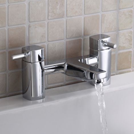 Boston Contemporary Design Deck Mounted Bridge Chrome Bath Filler Tap