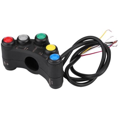 Interruptor compacto para manillar de motocicleta, faro delantero duradero de 12 V y 22 mm, diseño elegante, compatible con motos de nieve, quads y scooters. (1/5)