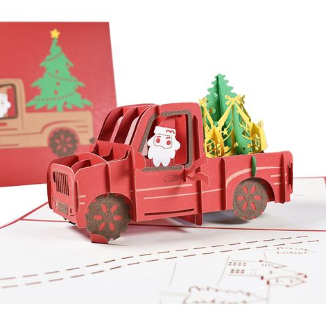 Tarjeta Pop Up Navidad - Tarjeta Greeting 3D Manual - Para Regalo Navideño - 1 Unidad (1/5)