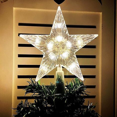 [NON UTILIZZATO] Stella a LED bianca calda per albero di Natale