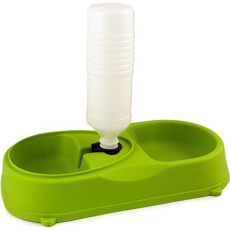 Trade Shop - Ciotola Doppia Per Cani E Gatti 2in1 Con Sistema Di Riempimento Acqua Automatico - (1/3)