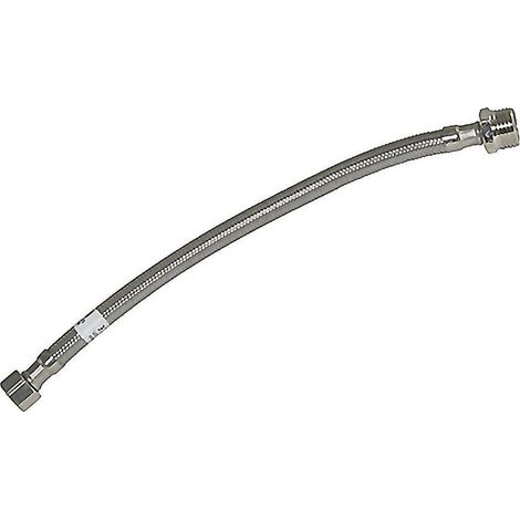 MATEU latiguillo m 1/2 - h 3/8 de 30cm inox , Latiguillo para instalaciones de agua. -Conexiones terminales de latón niqueladoManguera interior de goma, trenza de acero inoxida (1/3)