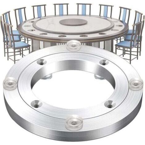 Base De Plateau Tournant Charges Lourdes, XU, 12Cm Roulement De Plateau Tournant, Alliage D'aluminium Roulement De Table, Silencieuse Rotatif À 360°, Pour Table À Manger Mobilier (1/4)