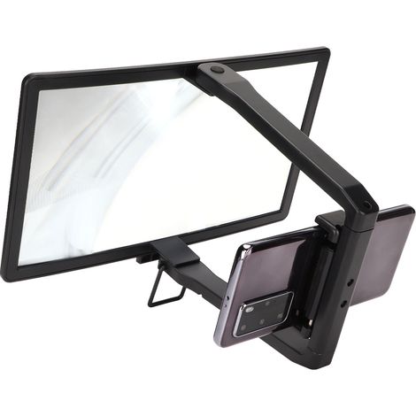 Loupe d'écran pliable 3D HD de 12 pouces pour la plupart des smartphones (noir)