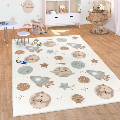 Paco Home Tapis Chambre Enfant Bebe Fille Garcon Antidérapant Arc-en-ciel Animal Pois 140x200 cm, Multicolore 3 (1/5)
